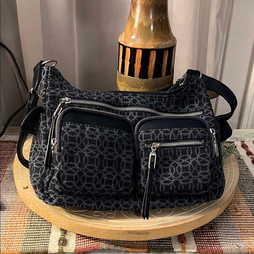 Stylish Navy Blue Patterned Women's Bag